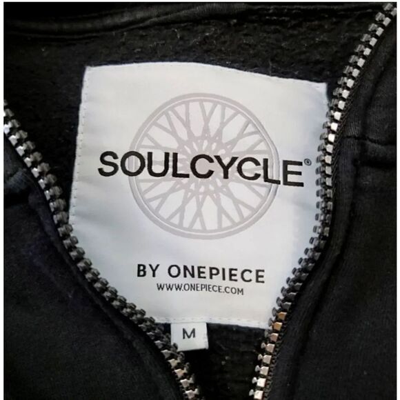 SoulCycle One Piece Zippered Hoodie Sweatshirt Jumpsuit in Black Size Medium - Picture 11 of 13